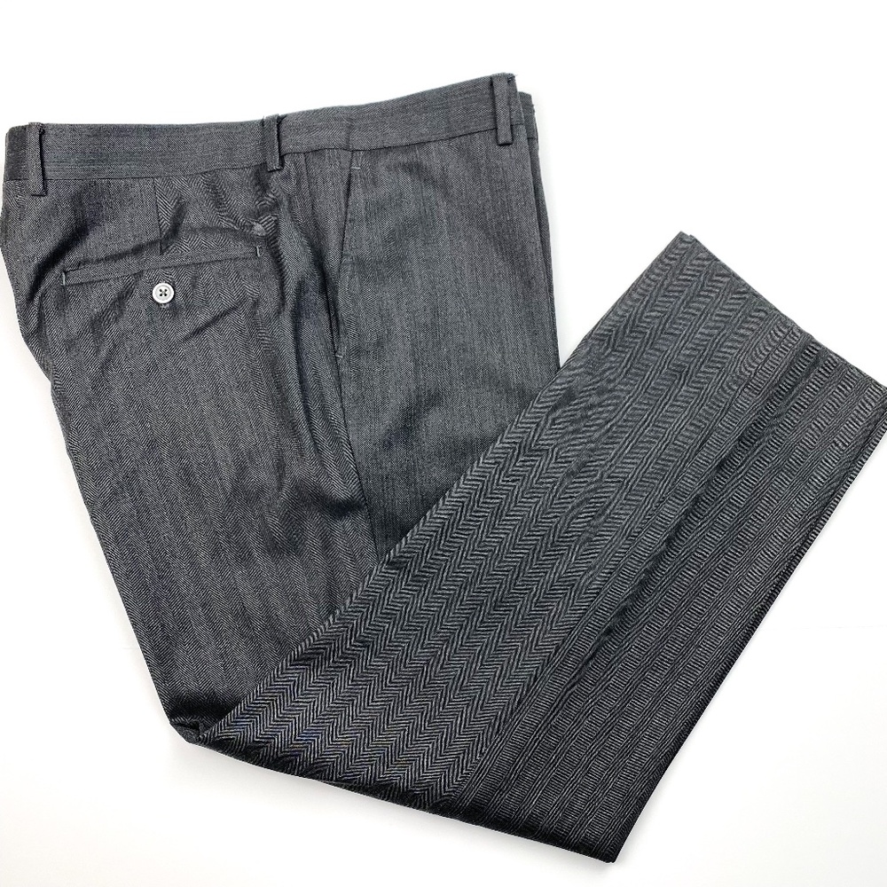 Tiglio Mens Luxe Slim Fit Flat Front Wool Dress Pants